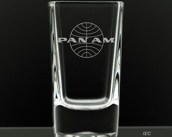 PanAm Logo, 2.75 Ounce Dessert Shot Glass (Also available in 2.0oz)