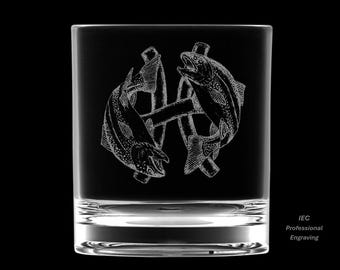 Pisces 10 Ounce Rocks Glass (Also available in 14 ounce)