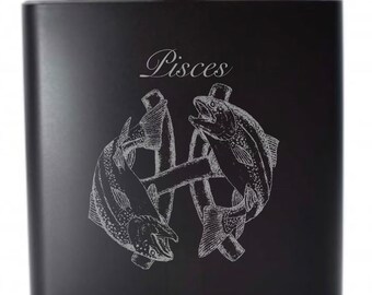 Pisces 6 Ounce Flask Created By Local Artist KW
