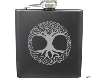 Tree Of Life 6 Ounce Flask