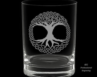 Tree Of Life 14 Ounce Double Rocks Glass with Gift Box