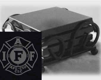 IAFF Officially Licensed Drink Coasters Made Out Of Black  Granite, or Polished Slate (Black Granite - Best Value)