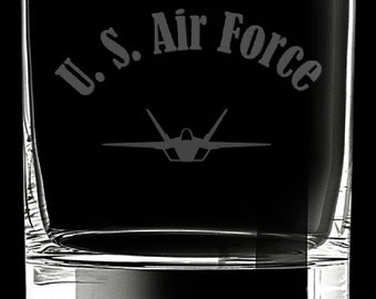 United States Air Force 12 Ounce Rocks Glass