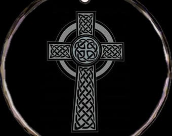 Celtic Cross Crystal Christmas Ornament (2.75X.25 thick)