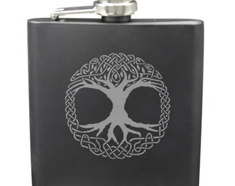 Tree Of Life 6 Ounce Flask