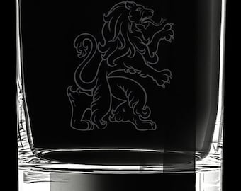 Scottish Lion 12 Ounce Rocks Glass