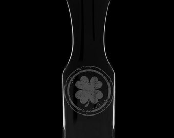 Irish Clover 40 Ounce Wine Carafe With Optional 12 Ounce Wine Glasses