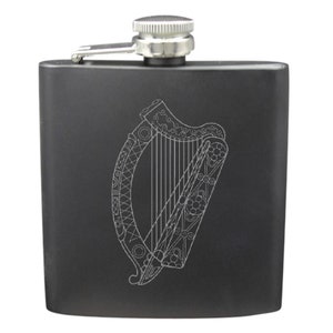 Celtic Harp Shot & 6 Ounce Flask Set