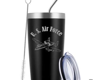 Air Force 20 Ounce Black Tumbler