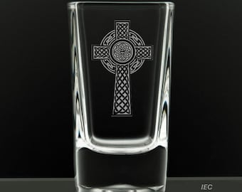 Irish Cross 2.75 Ounce Dessert Shot Glass (Also available in 2.0oz)