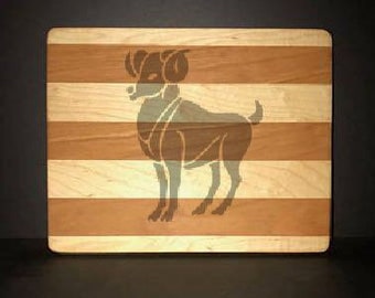 Aries 8"X 10" Hand Made Cutting Board (Also Available in 7"X 9" & 12"X 14")