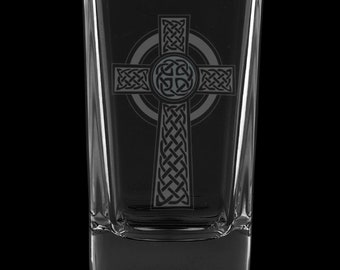 Irish Cross 2.75 Ounce Dessert Shot Glass (Also available in 2.0oz)