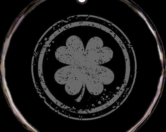 Celtic Clover Crystal Christmas Ornament (2.75X.25 thick)