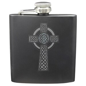 Celtic Cross 6 Ounce Flask with Gift Box