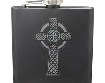 Celtic Cross 6 Ounce Flask