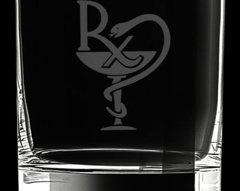 Pharmacy 13 Ounce Rocks Glass.