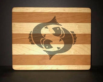 Pisces 8"X 10" Hand Made Cutting Board (Also Available in 7"X 9" & 12"X 14")