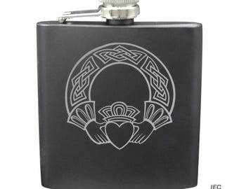 Irish Claddagh 6 Ounce Flask