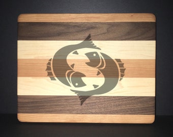 Pisces 8"X 10" Hand Made Cutting Board (Also Available in 7"X 9" & 12"X 14")