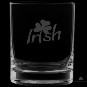 Irish Shamrock 12 Ounce Rocks Glass image 1