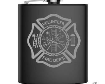 Volunteer Fire Department 6 Ounce Flask & Shot Set
