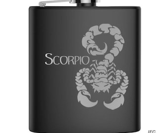 Scorpio 6 Ounce Flask & Shot Set