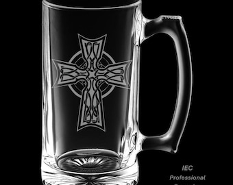 Irish Celtic Cross 25 Ounce Beer Mug (Also Available in 16oz)