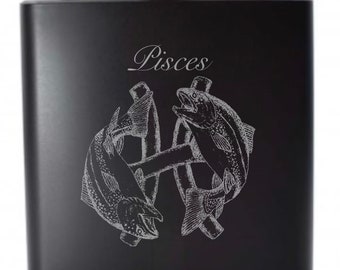 Pisces Shot & 6 Ounce Flask Set Created By Local Artist KW