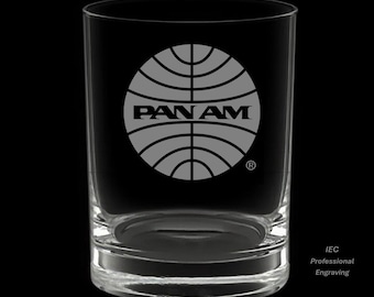 Pan Am 14 Ounce 1957 Logo Double Rocks Glass with Gift Box