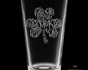 Kiss Me I’m Irish 16 Ounce Pint Glass