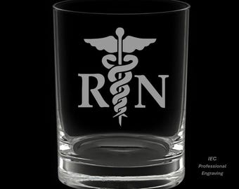 Registered Nurse 14 Ounce Double Rocks Glass