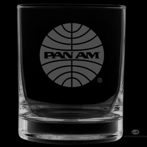 Pan Am 12 Ounce 1957 Logo Rocks Glass