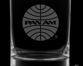 Pan Am 12 Ounce 1957 Logo Rocks Glass