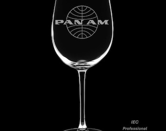 PanAm  Vintage Logo 12 Ounce Wine Glass (Available With Stem And Stemless)