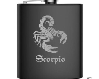 Scorpio 6 Ounce Flask & Shot Set