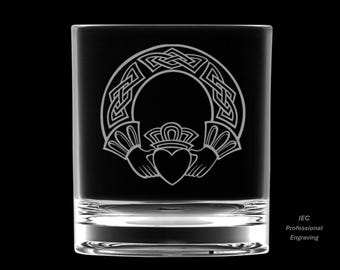 Claddagh 10 Ounce Rocks Glass with Gift Box