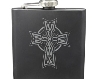 Celtic Cross 6 Ounce Flask