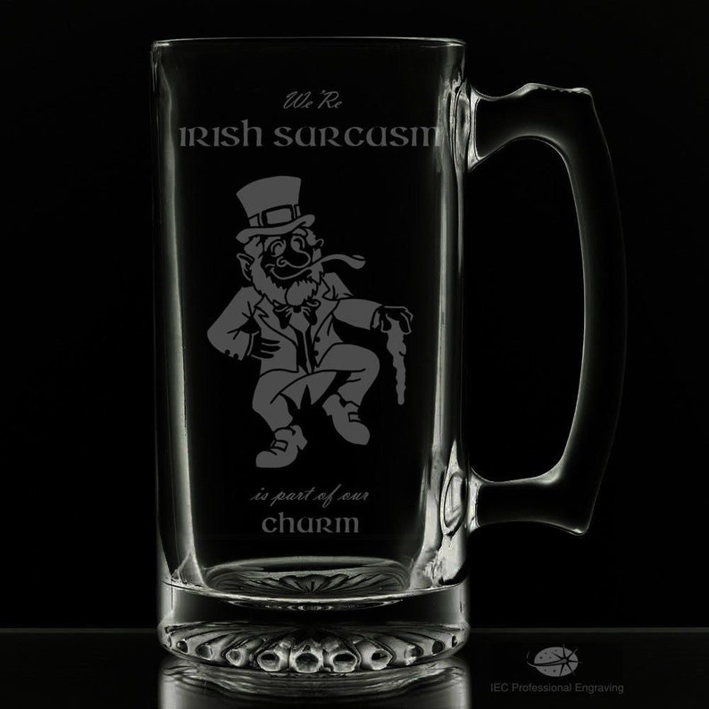 Irish Sarcasm Leprechaun 25 Ounce Beer Mug Also Available in 16oz & 12oz image 3