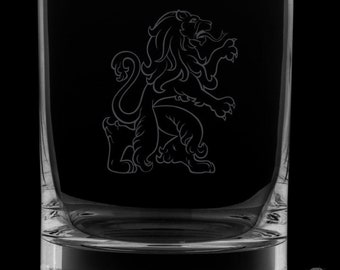 Scottish Lion 12 Ounce Rocks Glass