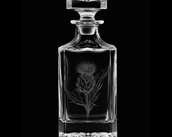 Scottish Thistle 25 Ounce Whiskey Decanter With Optional Rocks Glasses