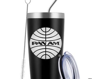 PanAm 1957 Logo 20 Ounce Black Meway Tumbler