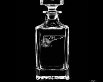 PanAm 25 Ounce Whiskey Decanter With Optional 10 or 14  Ounce Rocks Glasses and Free Optional Personalization (PanAm  Officially Licensed)