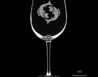 Pisces 12 Ounce Wine Glass with Gift Box