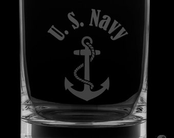 United States Navy 12 Ounce Rocks Glass