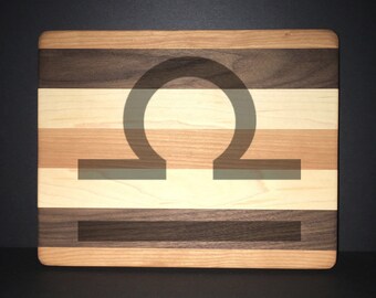 Libra 8"X 10" Hand Made Cutting Board (Also Available in 7"X 9" & 12"X 14")