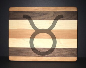 Taurus 8"X 10" Hand Made Cutting Board (Also Available in 7"X 9" & 12"X 14")