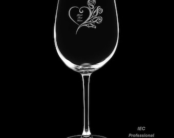 Wedding 12 Ounce Wine Glass (Personalization Included)