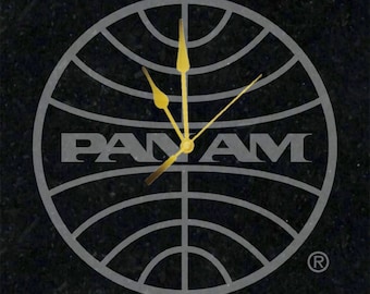 Pan Am Officially Licensed Custom Framed "A-Grade Granite" Clock