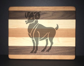 Aries 8"X 10" Hand Made Cutting Board (Also Available in 7"X 9" & 12"X 14")