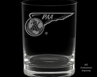 Pan Am 14 Ounce 1944 Logo Double Rocks Glass with Gift Box